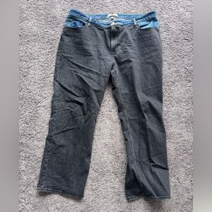 Abercrombie dual colored baggy jeans